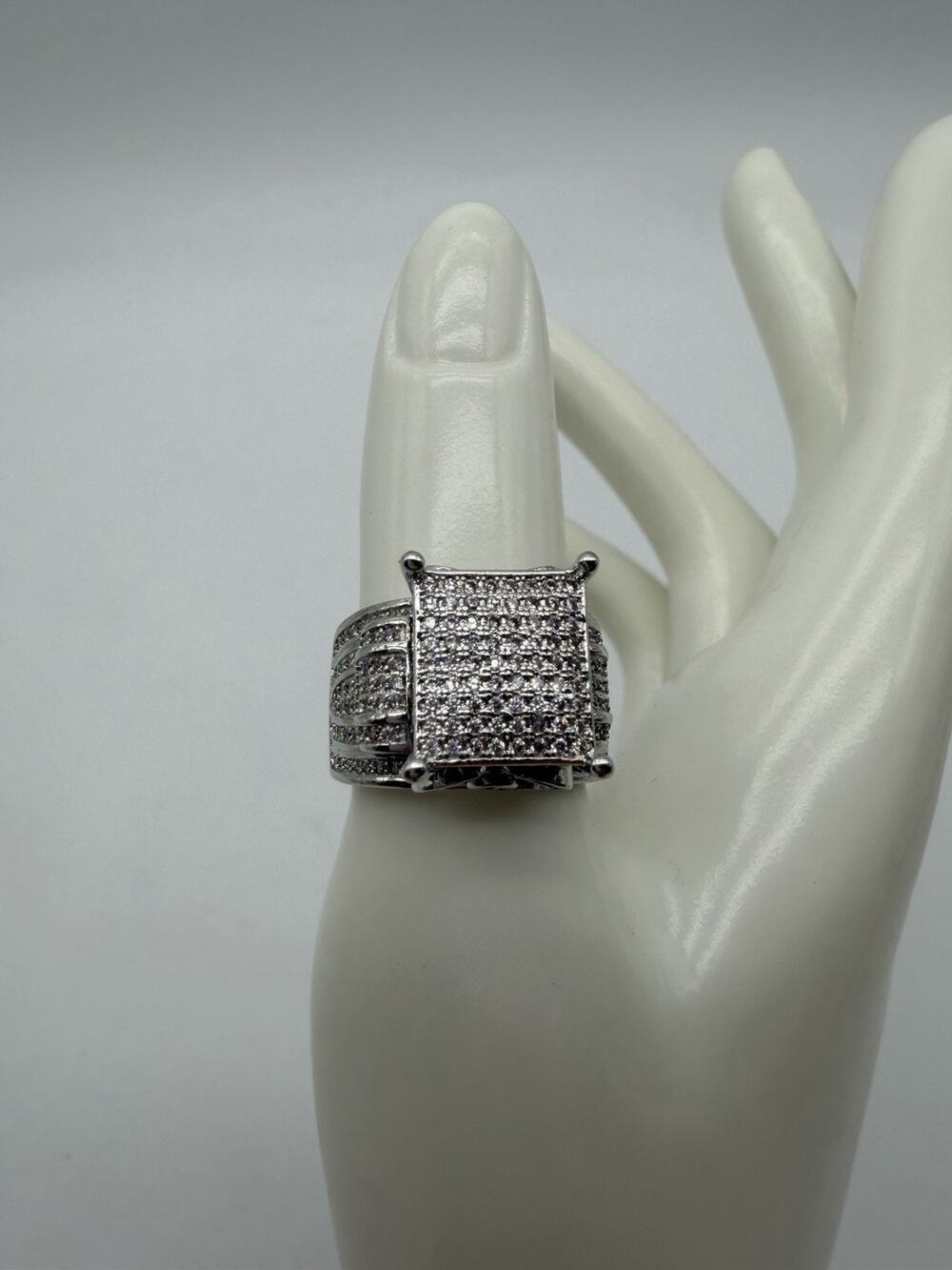 Costume Jewelry Large Fake Diamond Ring Size 9